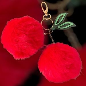 💖 Fluffy Cherries Bag Charm 💖